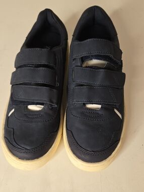 ZARA Navy Blue Sneakers With Velcro Straps Size USA 7.5